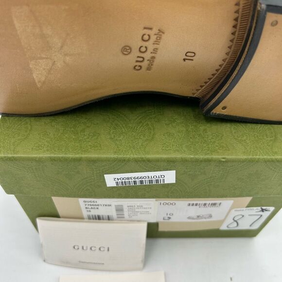 Men's Gucci, leather horse bit loafers size 10 fits 10.5 US made in Italy - Picture 8 of 11